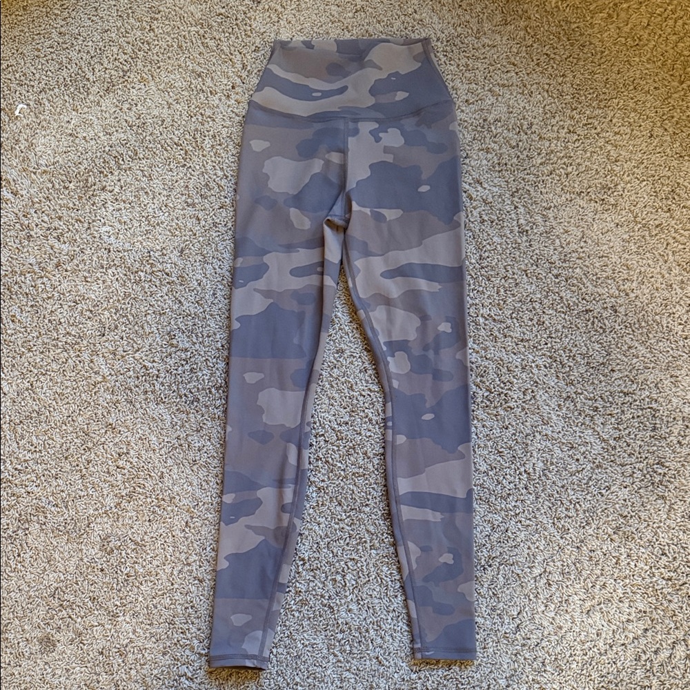 ALO Yoga Camo Gray and Tan Leggings